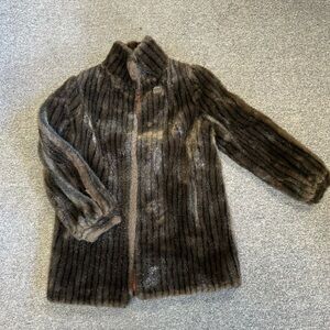 Vintage Men's Elegant Brown Faux Fur Coat